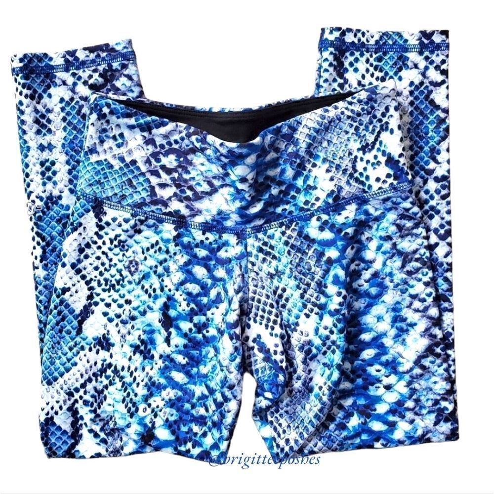 FLYWHEEL Cropped Snake Blue Leggings
